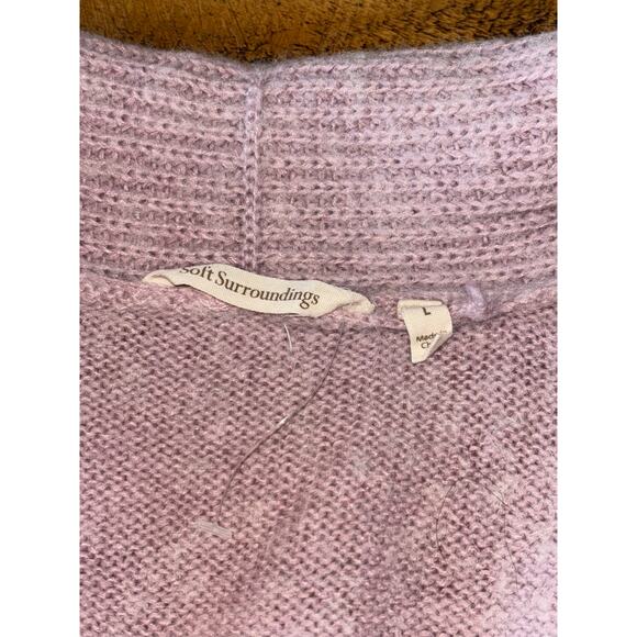 Soft Surroundings Womens Serena Blush Pink Alpaca Blend Faux Wrap Cozy Sweater L - Picture 5 of 7